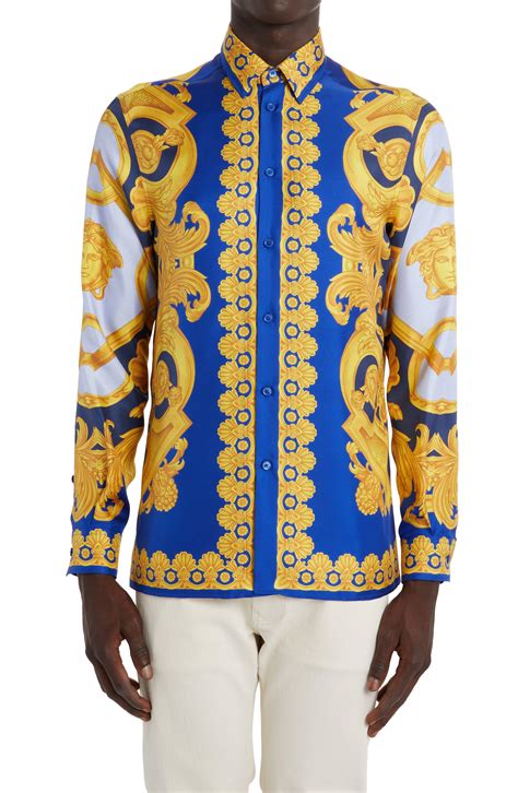 men versace button up|Versace button up shirt men.